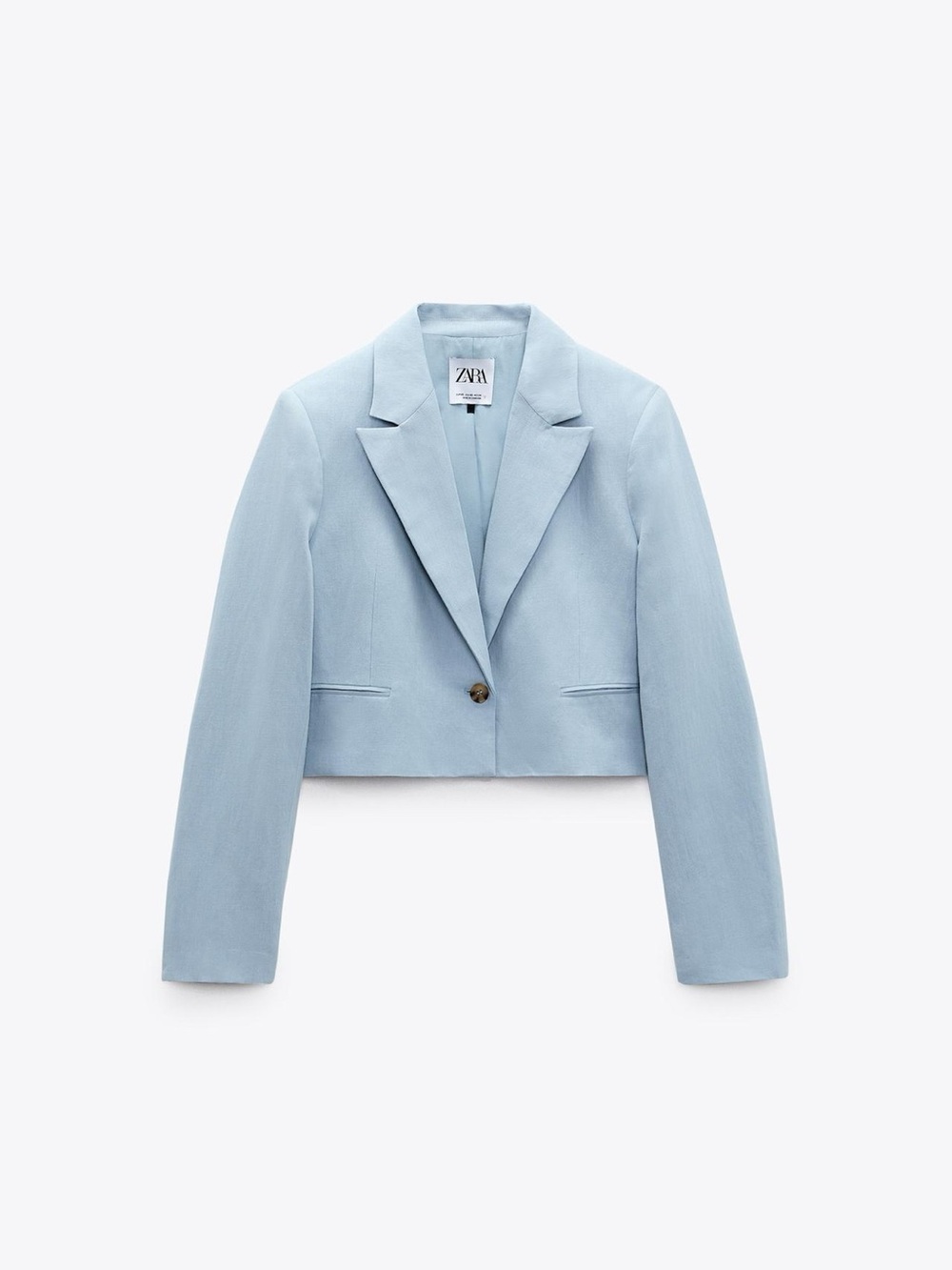 Zara Linen Blend Crop Blazer